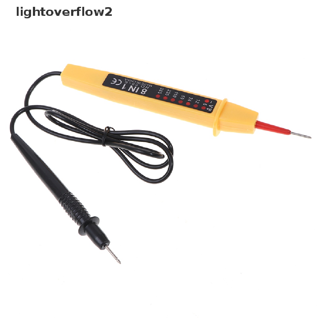 (lightoverflow2) Pena Tester Voltase AC DC 8 IN 1 6V-380V Dengan Sensor Detektor Power