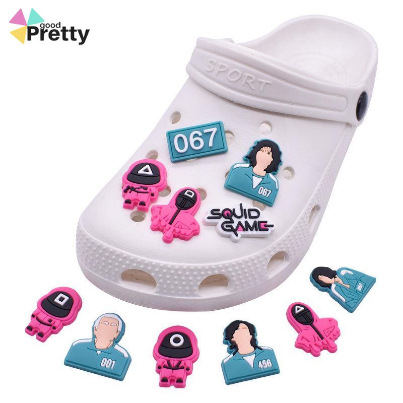 1pcs PVC shoe charms Sepatu Desain jibbitz Kartun Karet lembut Crocs Pin Jibbitz Dapat Dilepas Untuk shoes buckle charms Permainan Cumi-cumi decorate accessories - PD