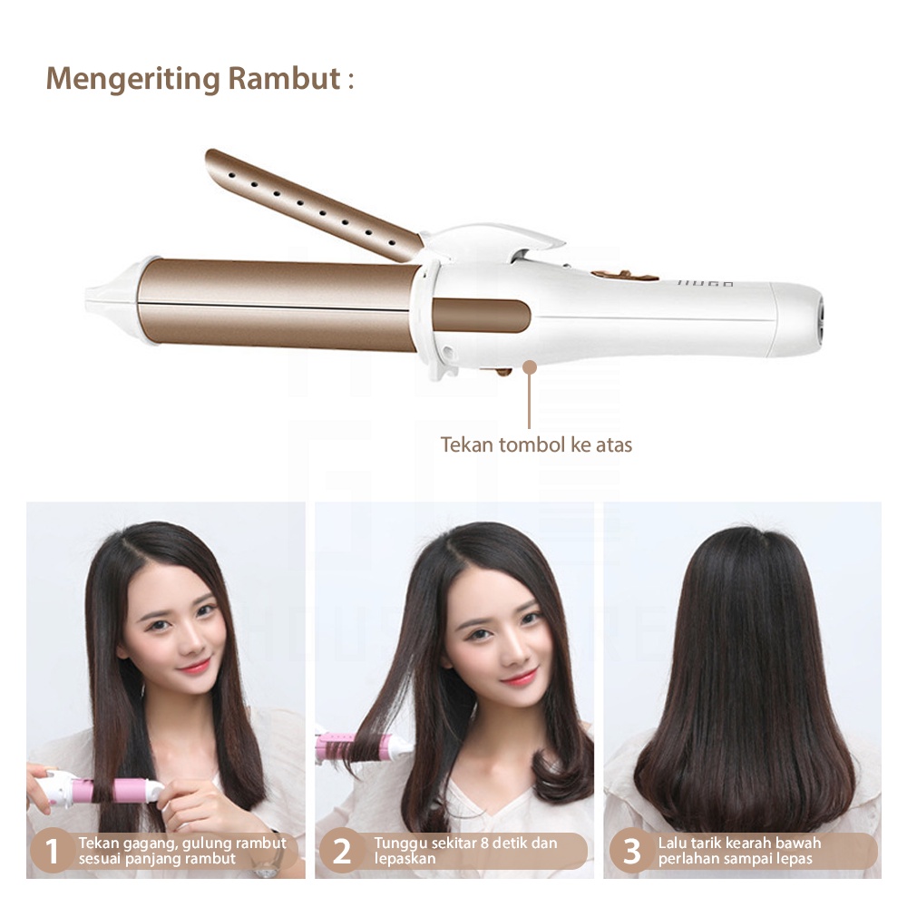 HUGO Catokan Rambut Pengeriting Rambut 2 in 1 Hair Straightener Multifunction Premium Quality