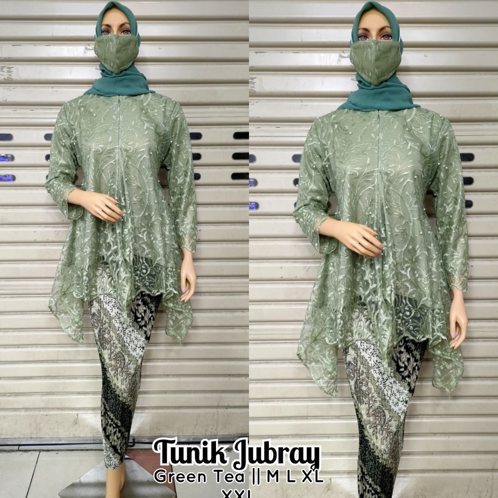 Setelan kebaya tunik jubrai busui friendly | Kebaya modern | Kebaya Favorite | Baju outfit pesta wisuda lamaran pernikahan tunangan Size M L XL XXL