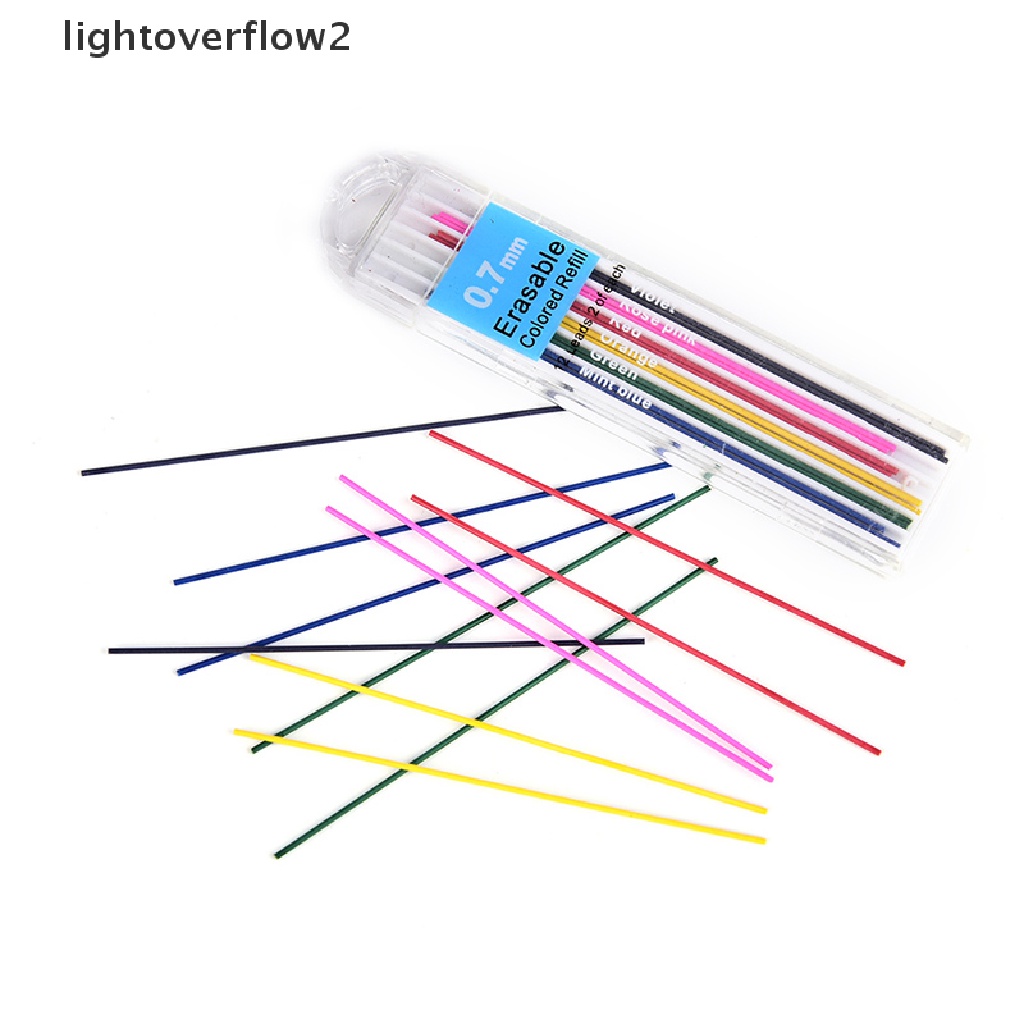 (lightoverflow2) 1 Kotak Pensil Mekanik 0.7mm Bisa Dihapus Untuk Pelajar