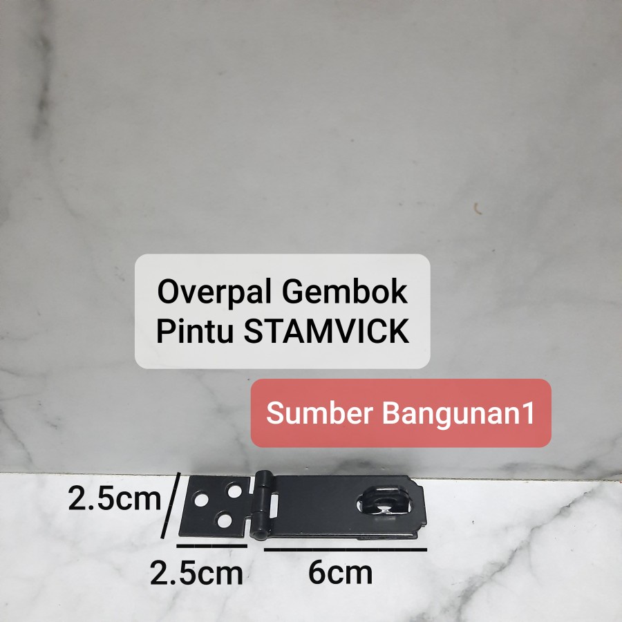 Overpal cantolan gembok 3" in STAMVICK hitam tebal kunci pintu lemari bagus