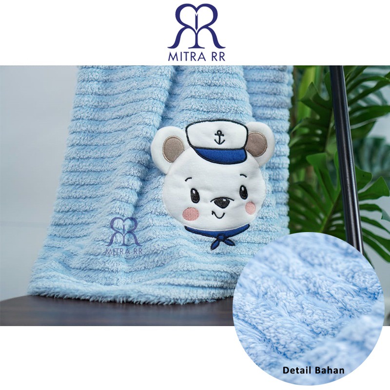 Selimut Bayi Kintakun 76 x 102 Needle Blanket Bulu Lembut Tanpa Topi Karakter Hewan Lucu