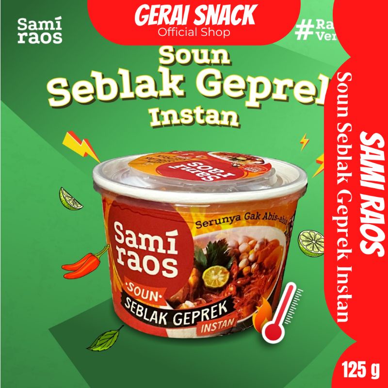 Seblak Geprek SAMI RAOS Khas Garut Cukup Tinggal Seduh Extra Mie &amp; Soun 135 g