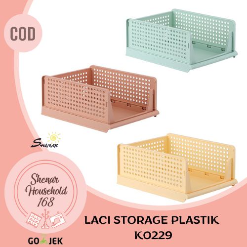 SHENAR ,  RAK LACI PLASTIK LEMARI PLASTIK LACI PENYIMPAN BAJU RAK LACI PENYIMPAN LIPAT LEMARI SUSUN RAK SUSUN  PLASTIK ORGANIZER TEMPAT BAJU KAMAR RAK LACI STORAGE K0229 (BISA COD)