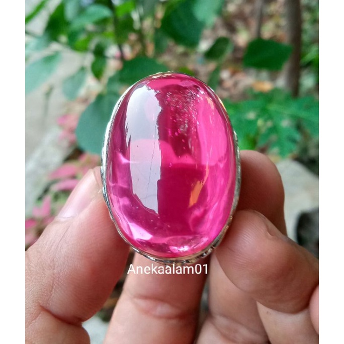 Cincin Batu PERMATA Merah Siam Rosse Bangkok Natural bigsize (jumbo)