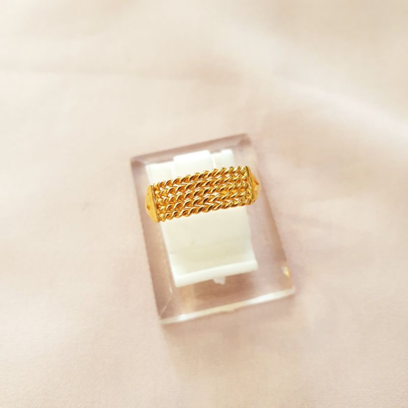 Cincin simple model tali air emas asli kadar 300