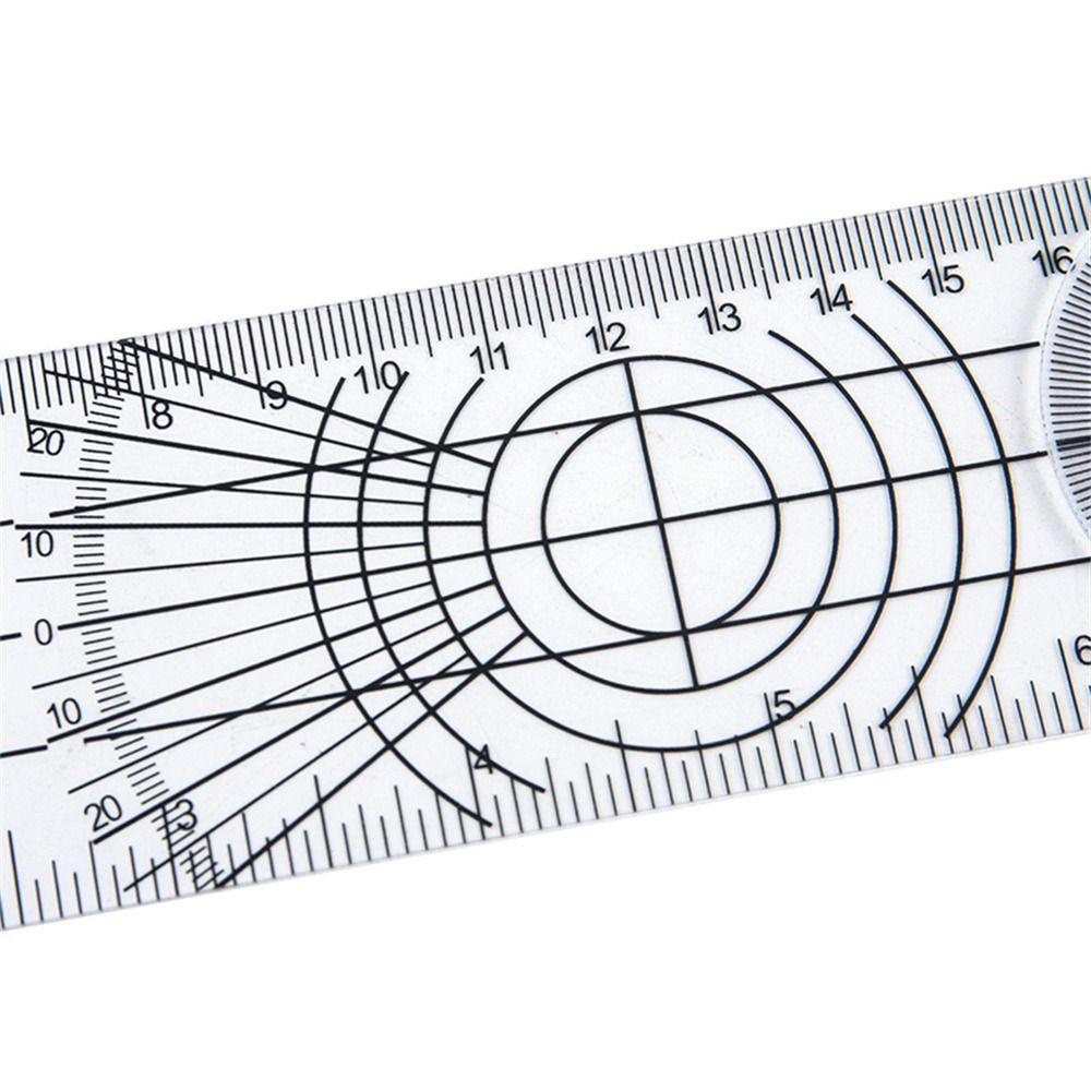 Lanfy Penggaris Goniometer Perlengkapan Kantor Sudut Jari 360derajat Multi-Penggaris Busur Derajat Penggaris Tulang Belakang Dikalibrasi