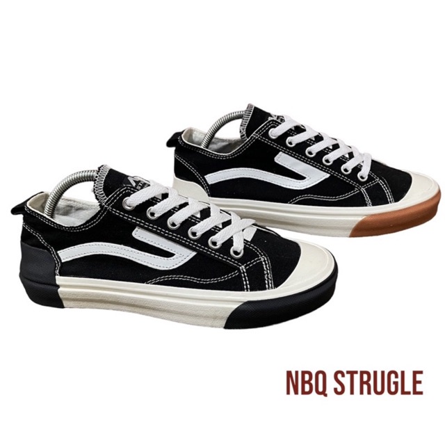 SEPATU SNEAKER NBQ STRUGLE SEPATU SEKOLAH BASIK BEMPER BLACK ORIGINAL BRAND 100%