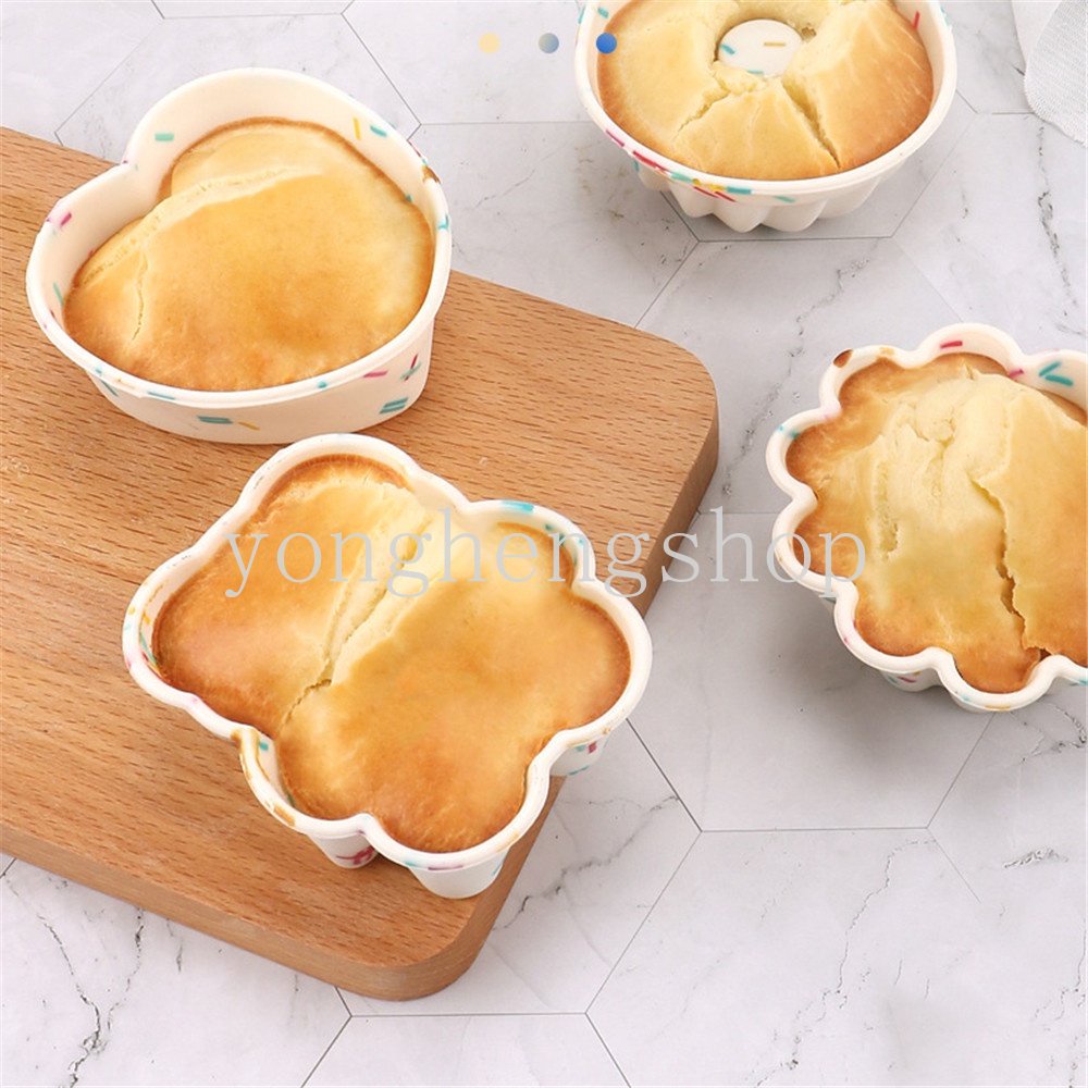 1 Pc Cetakan Cupcake Muffin Telur Tart Donat Bentuk Hati Bunga Beruang Bahan Silikon Anti Lengket