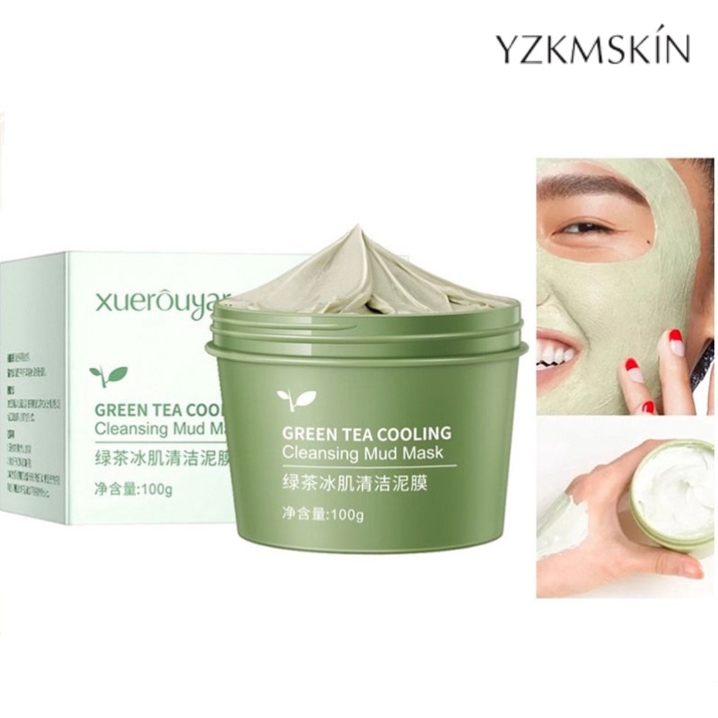 YZKMSKIN - Xuerouyar Masker Wajah Green Tea Cooling Cleansing Mud Mask Clay 100 gram