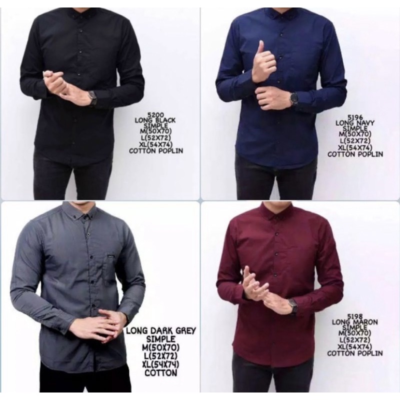 KEMEJA POLOS PRIA LENGEN PANJANG TOPMAN PAKAIAN PRIA
