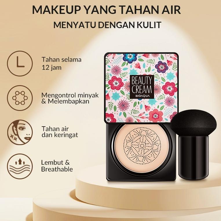GRATIS ONGKIR BUHOTEI BIOAQUA BB Cushion Beauty Cream Matte High Coverage Waterproof Tahan Lama Air 