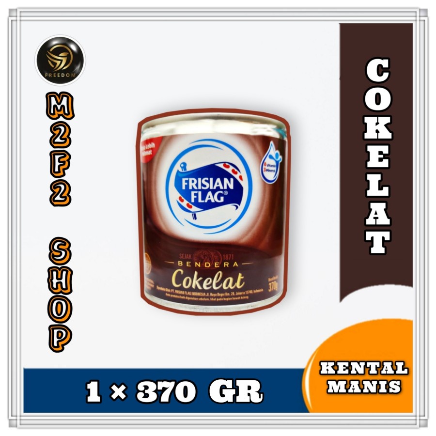 Frisian Flag Bendera Susu Kental Manis Cokelat Kaleng 370 gr (Kemasan Satuan)