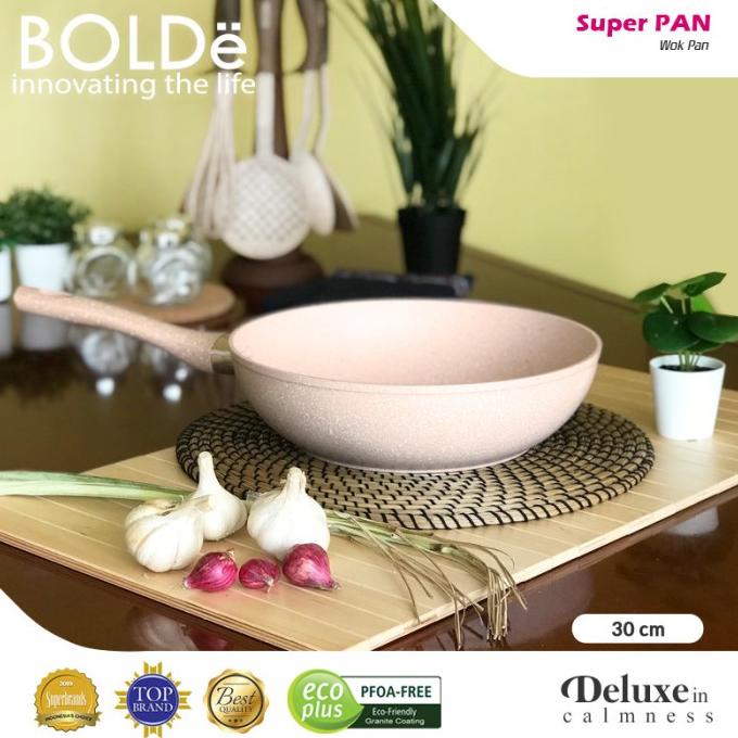 Sale BOLDe SuperPAN WOK 30cm Wajan Granite Beige Series /PERALATAN MASAK SET/PANCI PRESTO/PANCI SET/