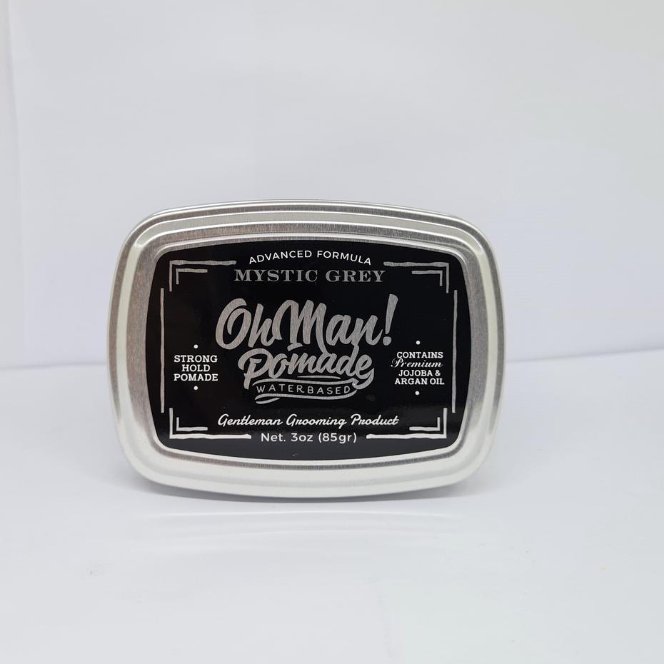 Quality Control✅Oh Man Pomade Mystic Grey 3oz (Ukuran Besar) Strong Hold Waterbased Free sisir|KD1