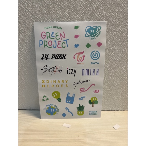 JYP NATION Green Project Sticker and Gantungan