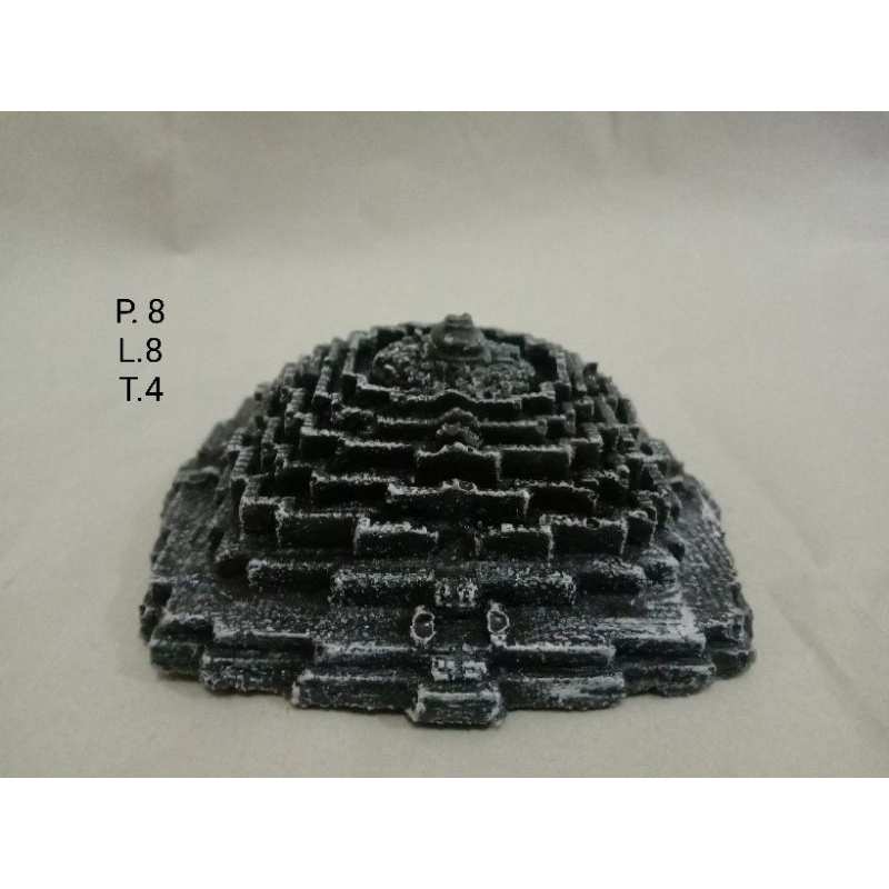 hiasan aquarium atau aquascape,, miniatur candi borobudur