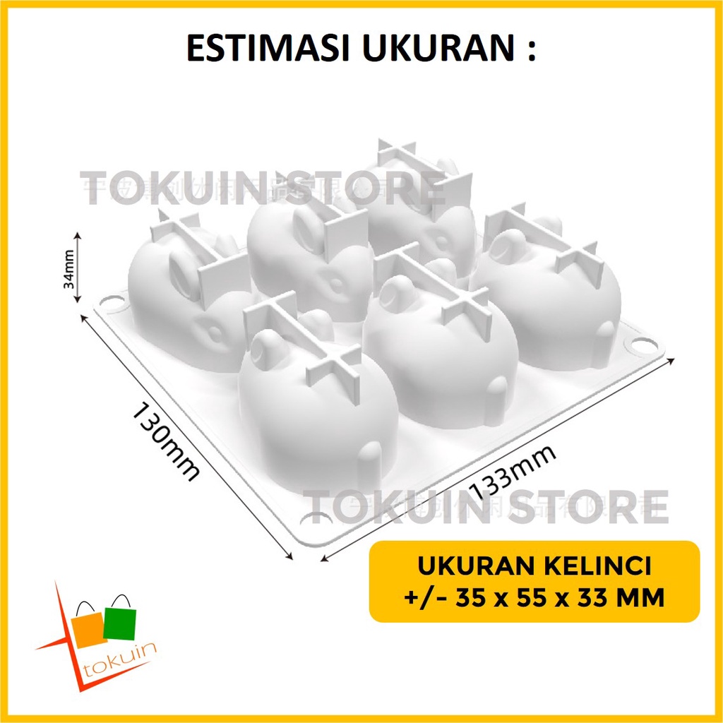 Cetakan Kue Silikon Kelinci Bunny Rabbit Silicon Mold Jelly Puding Es