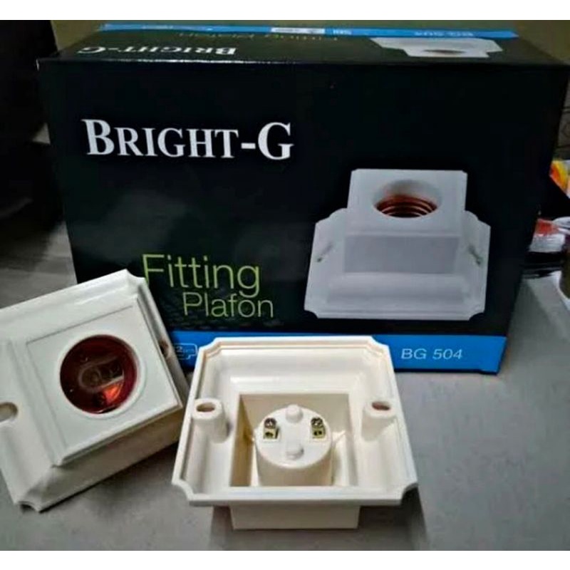 Fitting Lampu Plafon E27 BRIGHT - G ( BG504 ) / rumah lampu segi / Fitting lampu segi / Fitting lampu tempel / fiting lampu