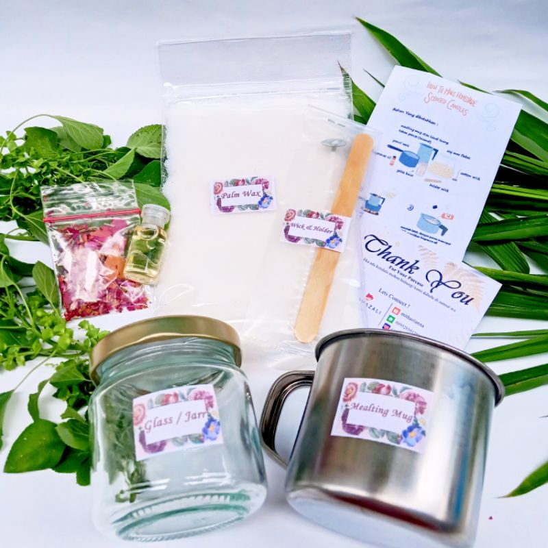 GHAZALI DIY KIT LILIN AROMATERAPI PALM WAX GELAS TUTUP 100ML