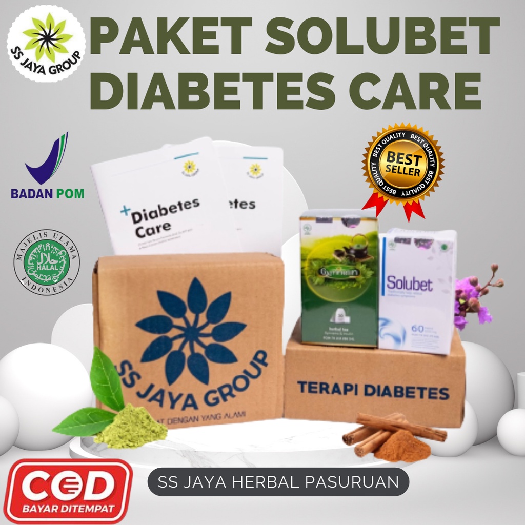 PAKET SOLUBET OBAT DIABETES PALING AMPUH ( Teh Gymnelin + Solubet + dan free Buku Panduan Diabetes )