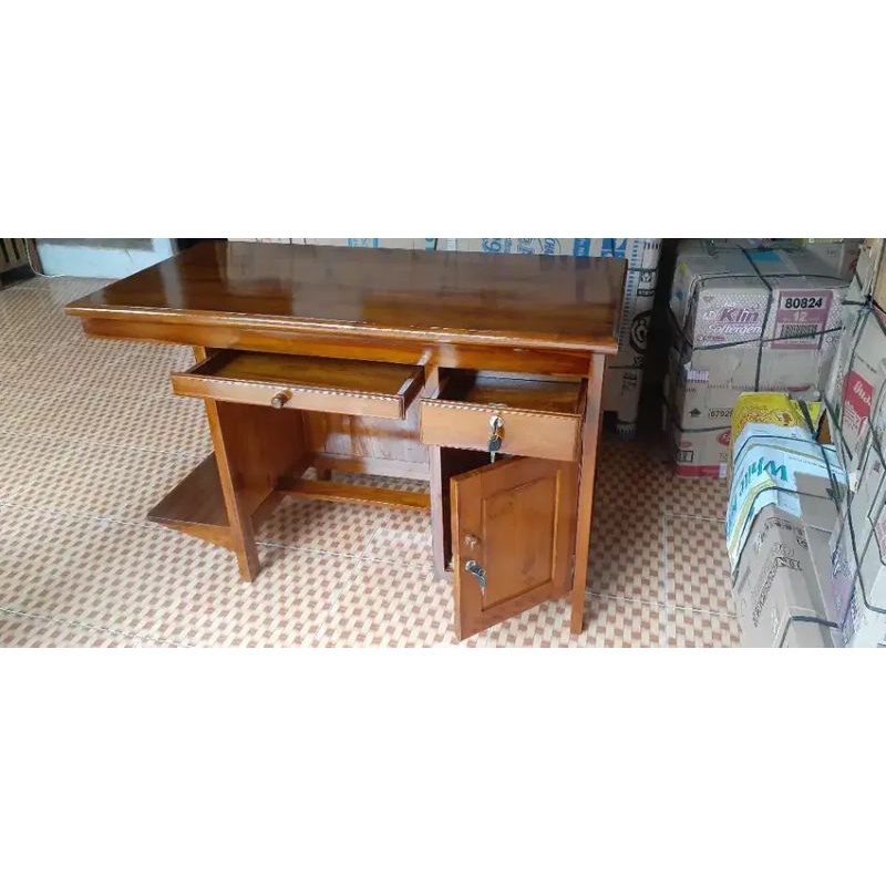 meja komputer jati