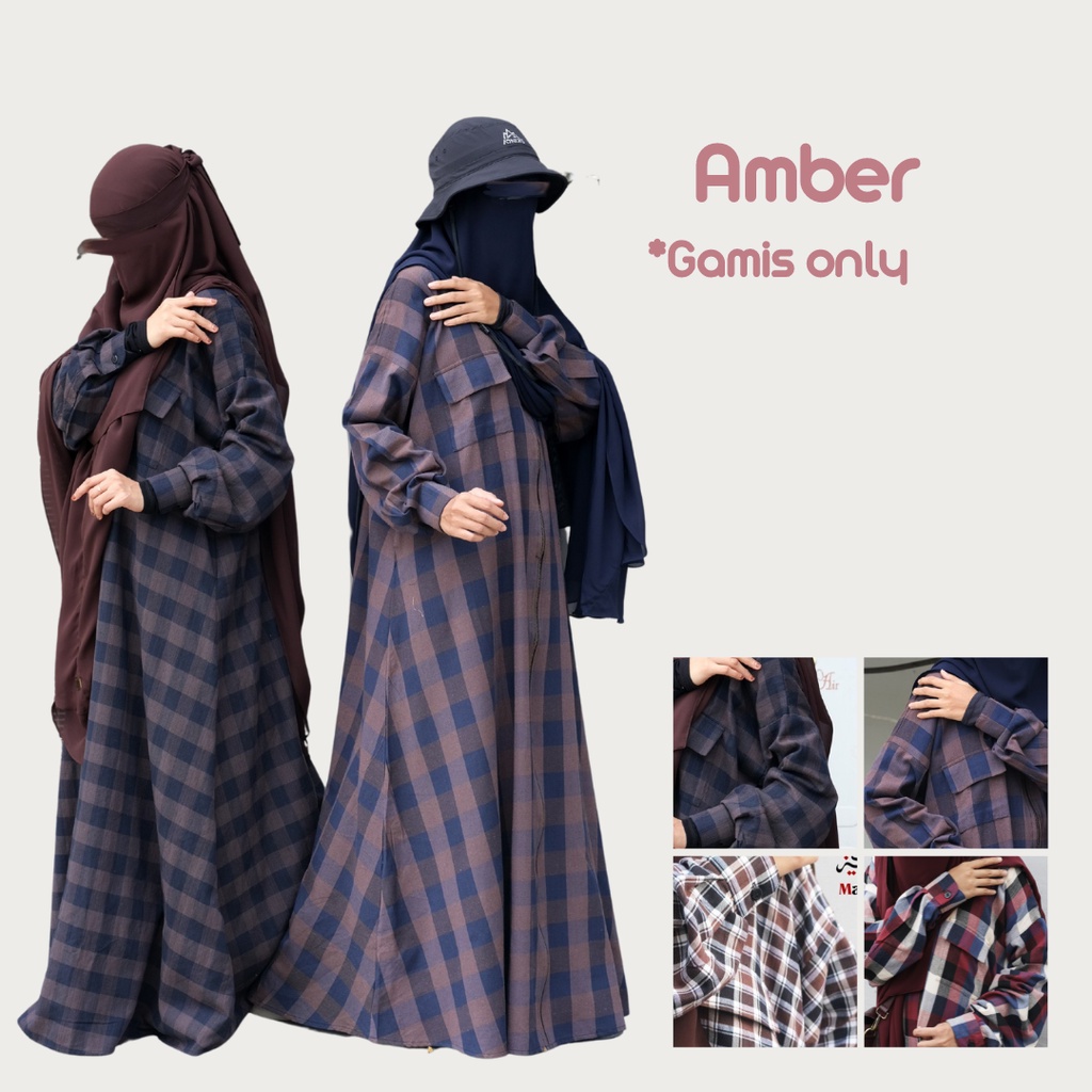 GAMIS AMBER MOTIF FLANEL BY ABAYA MALIKAH