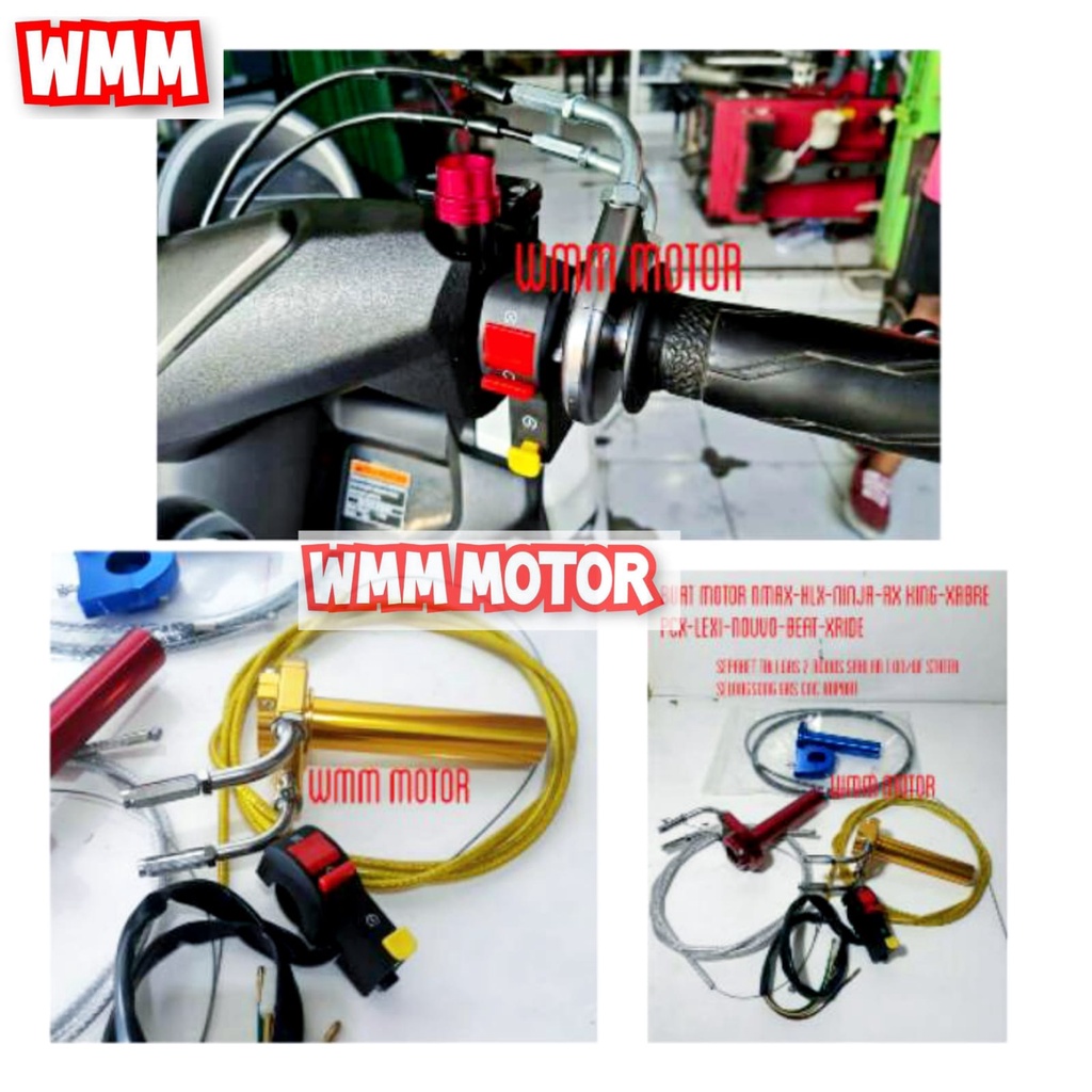 GAS SPONTAN MODEL KTC CNC TALI GAS SERAT 2 SAKLAR-SLONGSONG GAS NMAX-VIXION-PCX-RXKING-XABRE-KLX-CRF