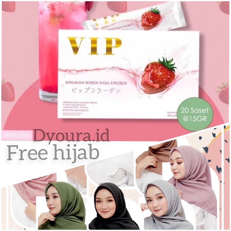 VIP COLLAGEN m 1 Box isi 20 SUPLEMEN KECANTIKAN COLAGEN MINUMANORIGIMAL PERAWATAN PEMUTIH