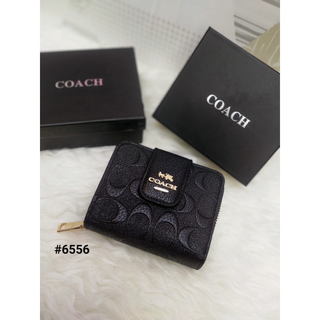 Coach Embossed Mini clip card wallet dompet kartu premium smc