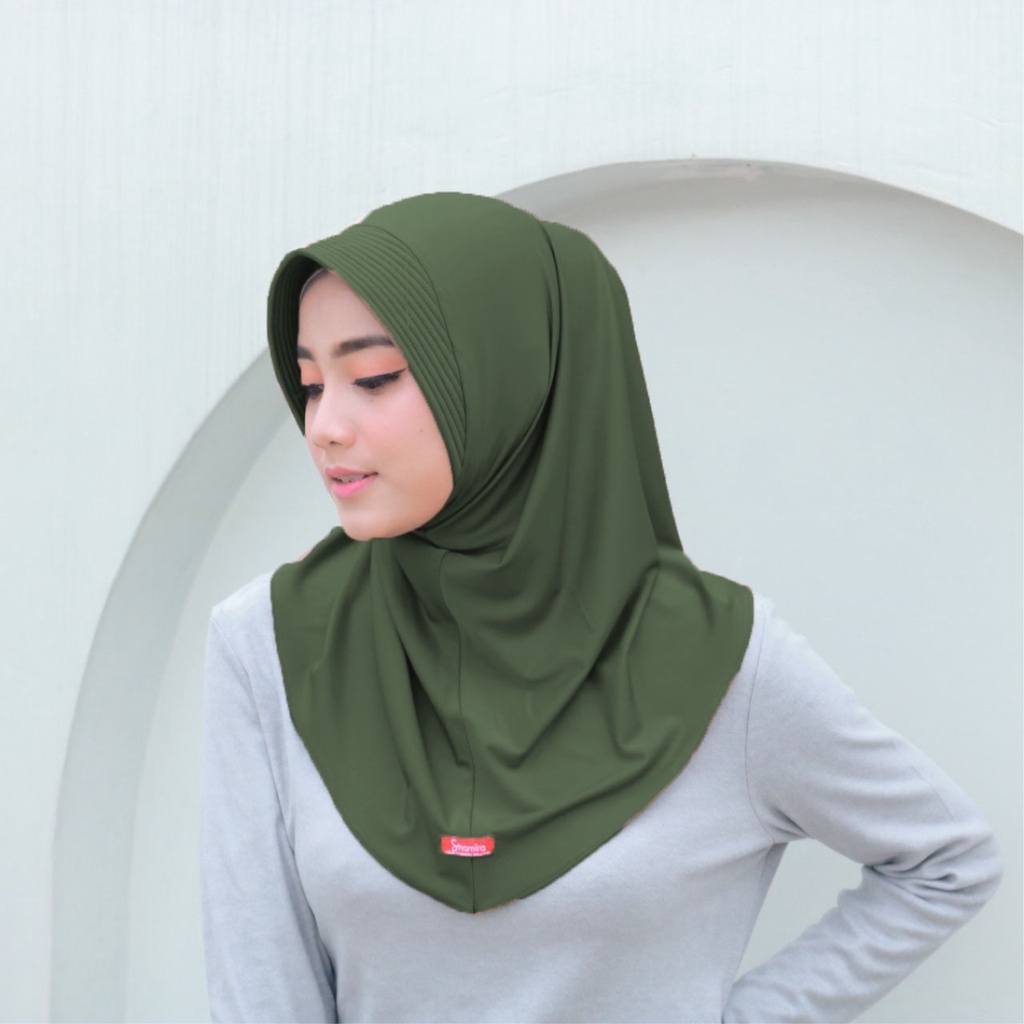 [Sh ]sproty hijab hijab sport jilbab sport olahraga instan pet terlaris bergo hamidah hijab instan size M-Army