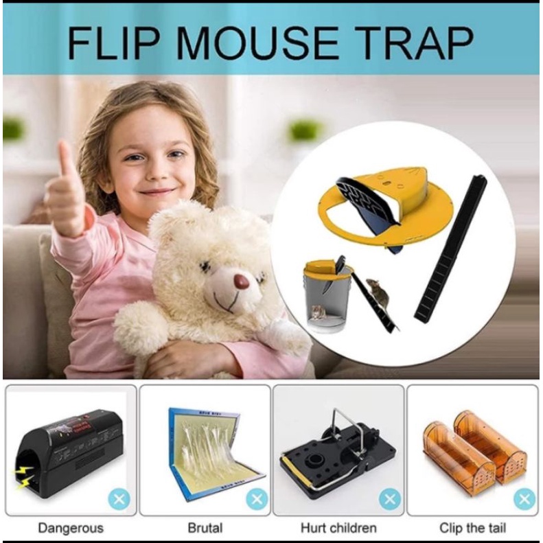 Jebakan Tikus Ampuh Perangkap Tikus Masal Besar Buka Tutup Lubang Ember Otomatis Mouse Trap Flip Slide Automatis