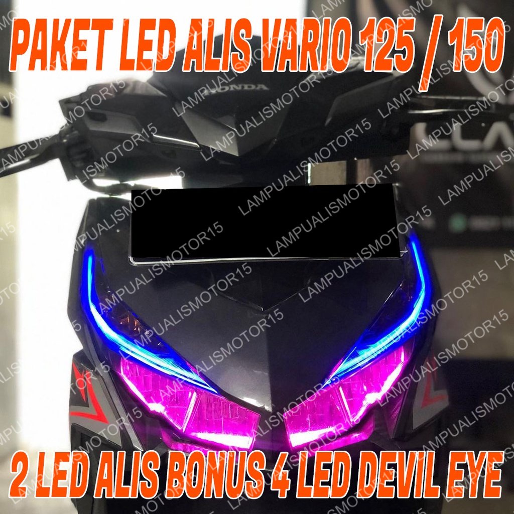 PAKETAN LAMPU ALIS VARIO 125 150 SEPASANG BONUS DEVIL EYE