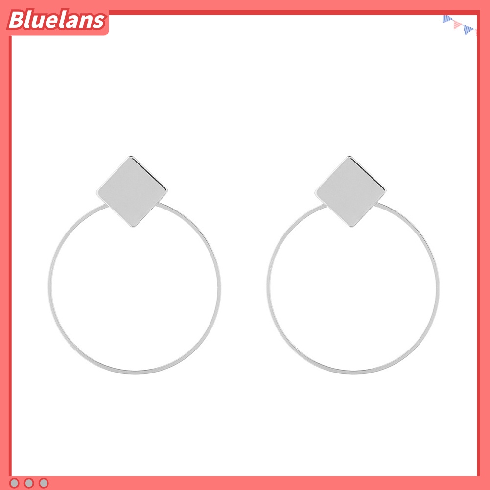 Bluelans Fashion Geometry Diamond Women Ear Hoop Travel Club Jewelry Round Earrings Gift