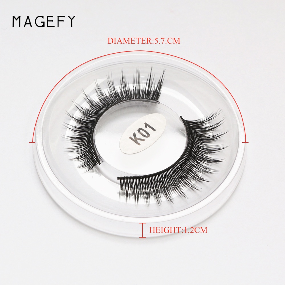 MAGEFY 1 pasang bulu mata palsu mink panjang alami lembut Memadankan Bulu Mata Palsu K01-K10 Tanam Eyelash Extension Makeup Tools Super Alami Untuk