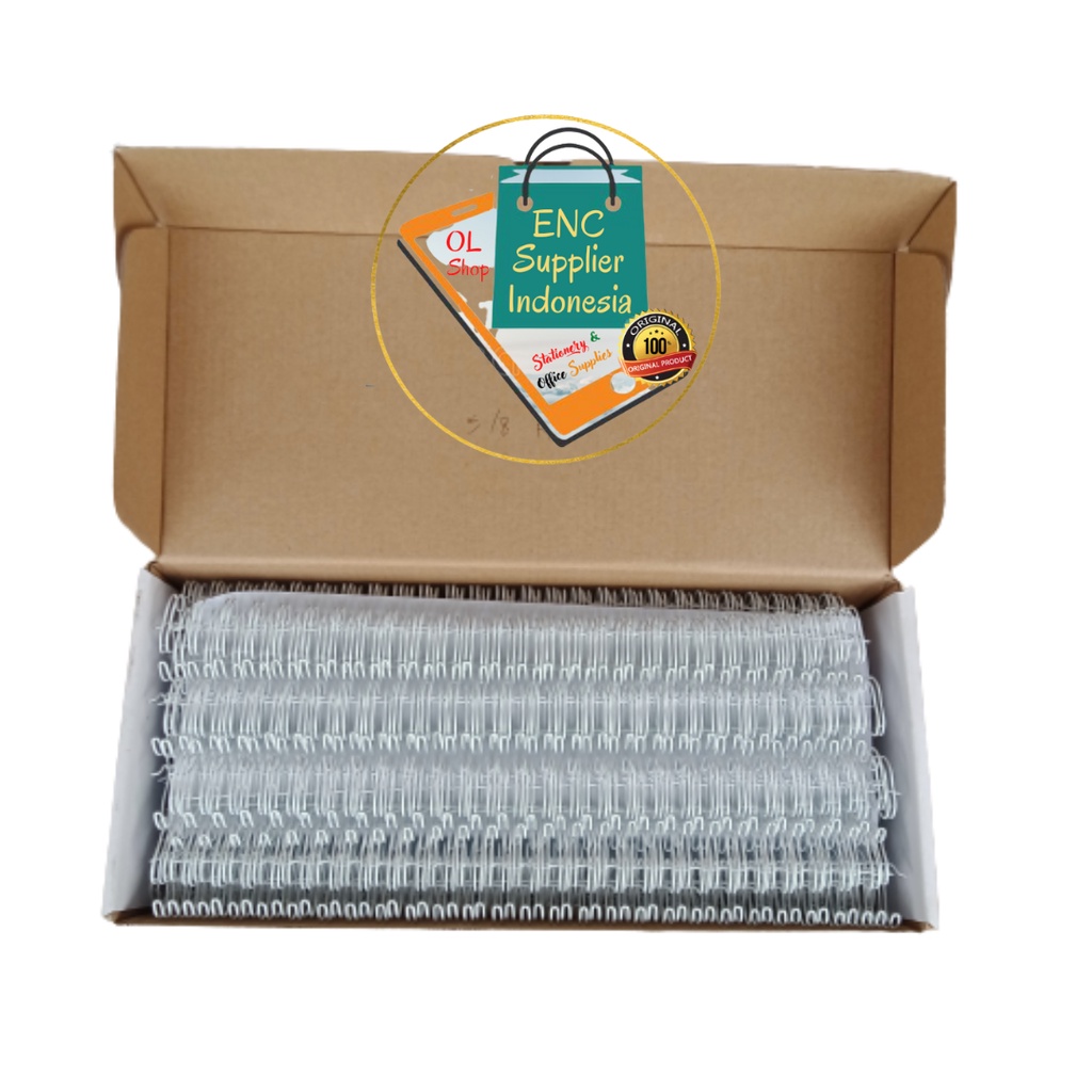 50 pcs Ring kawat 5/8 f4 putih spiral jilid kawat topas nomor 15 9mm per pak - enc.sup