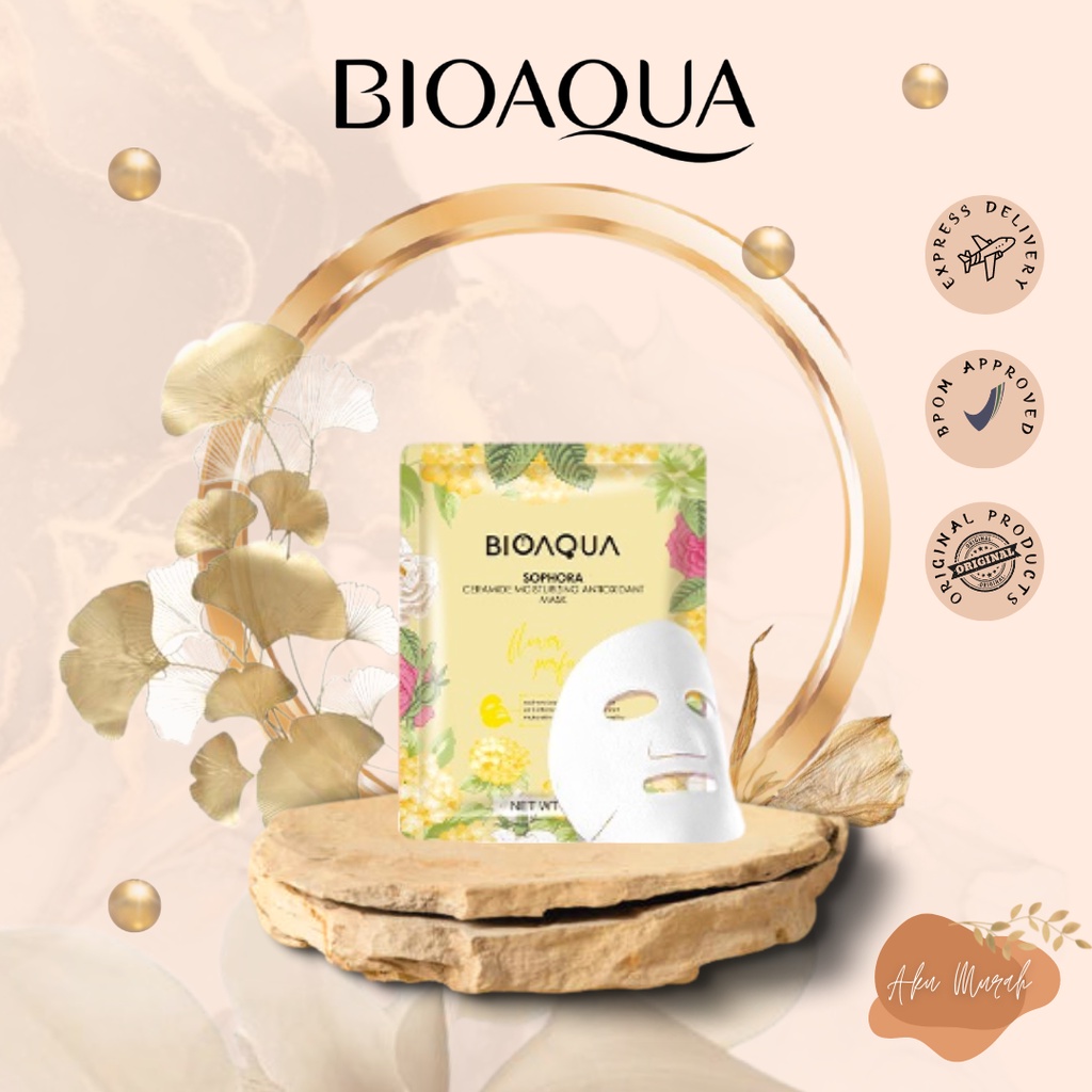 ✨ AKU MURAH ✨BIOAQUA ''Sophora Ceramide Moisturizing Antioxidant'' Sheet Mask Masker Wajah Flowers