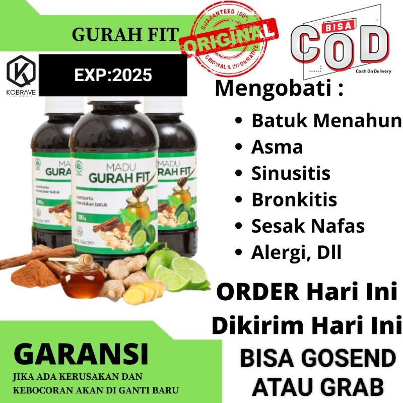 Madu GURAH FIT Mengatasi Bronkitis Sinusitis Radang Tenggorokan Batuk Menahun dan Asma/BISA COD