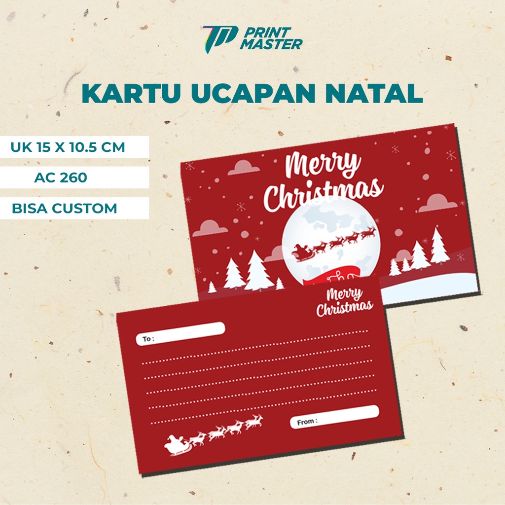 Custom Kartu Ucapan Natal / Christmas Gift Card