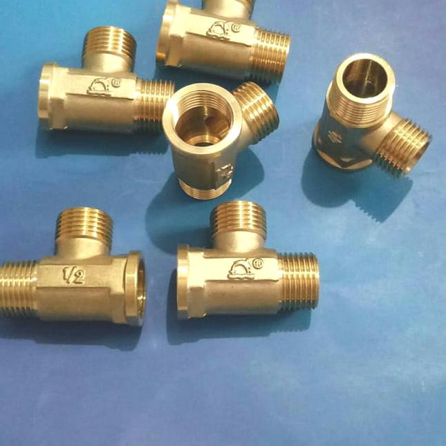 `sP Nepel sambungan pipa Tee Shower T shower air panas dingin kuningan  Terbaru ★★.