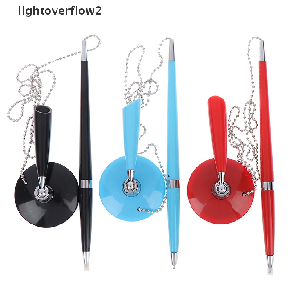 (lightoverflow2) Pulpen Dengan Tali Hitam Bahan metal Untuk Kantor / Sekolah