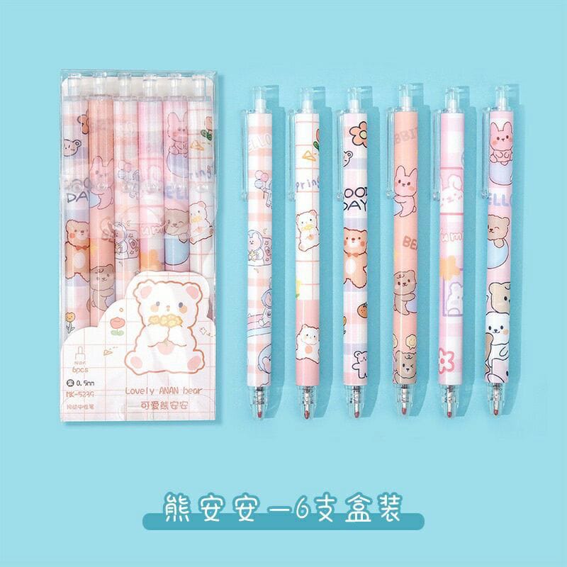 PULPEN GEL HITAM 0.5MM MOTIF KARTUN