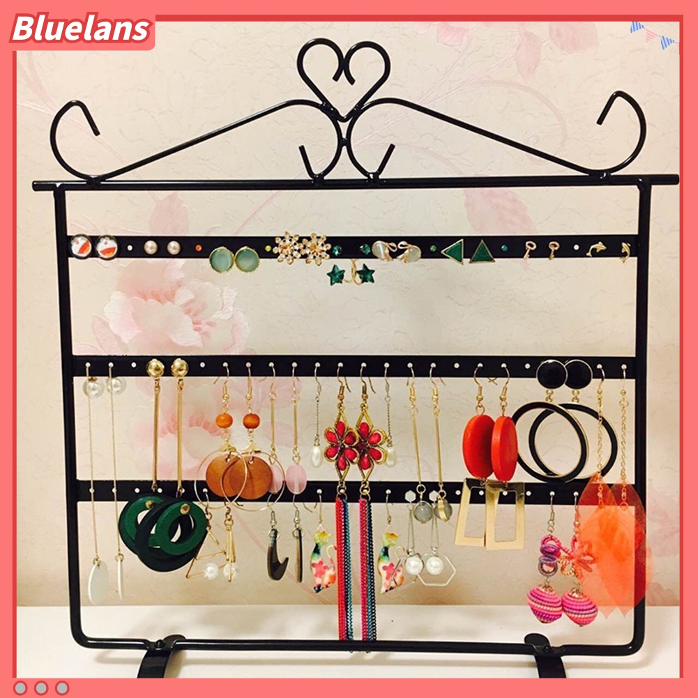 Rak Stand Holder Display Perhiasan Anting Kalung 72 Lubang Bahan Logam