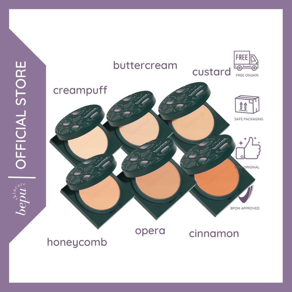 Jual Bepuskincare Luxcrime Blur & Cover Two Way Cake Cream Puff