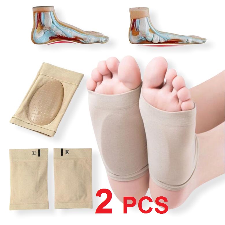 Arch Flat Cushion Insole Terapi Telapak Kaki Datar Kaos Kaki Sakit Kram Flat Silikon Pelindung Kain Sol Kaki Bebek Foot