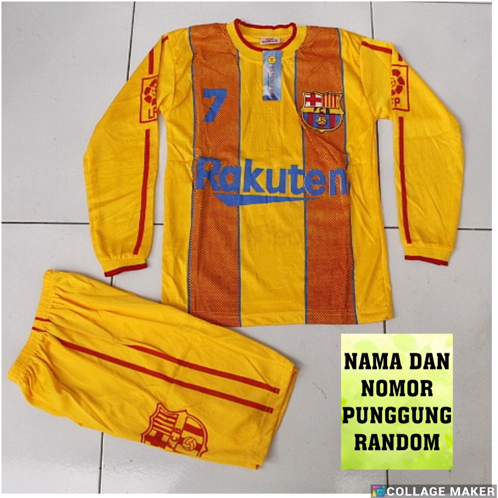 setelan baju bola kiper barcelona baju bola kiper barcelona kuning