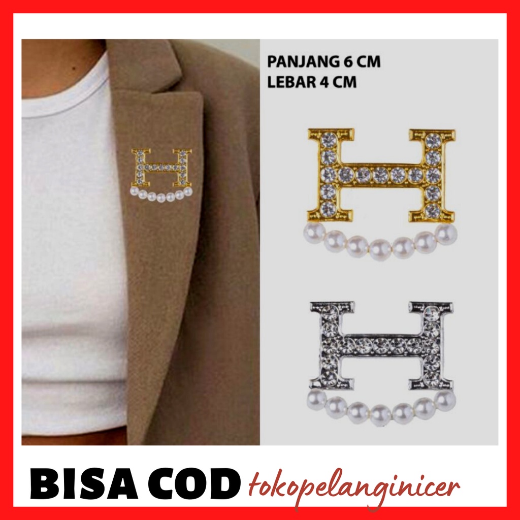 COD_BROS BAJU B/H/LiMUTIARA GANTUNG - Bros Hijab Peniti Jilbab Brooch Kekinian Mutiara