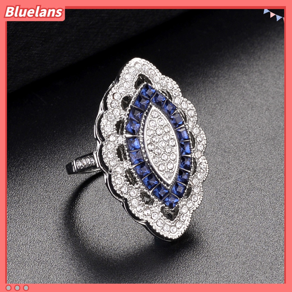 Cincin Bentuk Marquise Aksen Berlian Imitasi Untuk Wanita