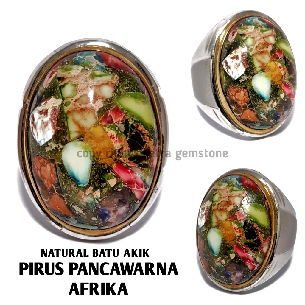 Natural Batu Akik Pirus Pancawarna Afrika Original PPA14